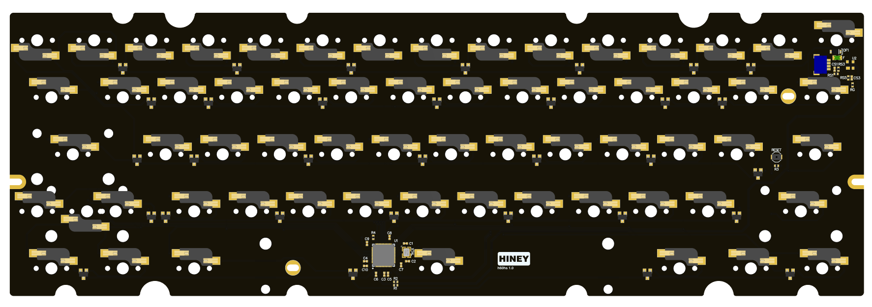 HIROページ h60 - hotswap + daughterboard – hineybush keyboards